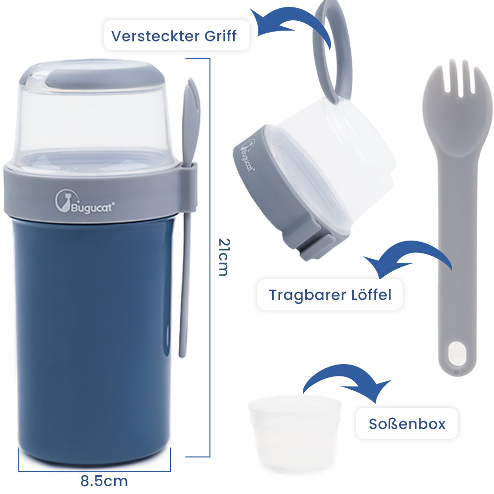 Cereal Cup,Yogurt Cups Milk Jar, Leak-Proof Breakfast Container Yoghurt Pot