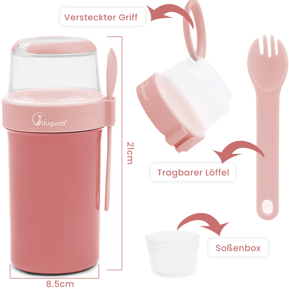 Cereal Cup,Yogurt Cups Milk Jar, Leak-Proof Breakfast Container Yoghurt Pot