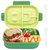 Bugucat Lunch Box 1300ML, Bento Box Brotdose kinder mit 4 Fächern und Besteckset, Vesperdose Frühstücksbox für Mikrowellen Spülmaschinen, Brotzeitbox Brotbüchse für Kinder Erwachsene BPA-Frei