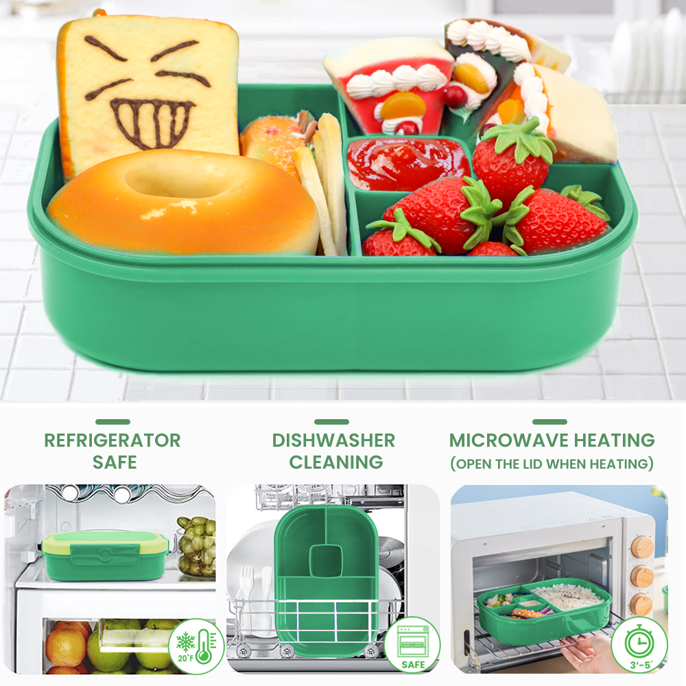 Large Salad Container Lunch Box 2000ml Salad Bowl Bento Box With 5
