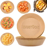 Bugucat Backpapier für Heißluftfritteuse 16CM 50PCS, Backpapier Airfryer Rund Antihaft-Einweg Wasserdicht Ölfest Nicht Porös Pergamentpapier Backpapier, Backen Zubehör Papier für Bratpfanne Ofen