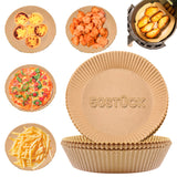 Bugucat Backpapier für Heißluftfritteuse 16CM 50PCS, Backpapier Airfryer Rund Antihaft-Einweg Wasserdicht Ölfest Nicht Porös Pergamentpapier Backpapier, Backen Zubehör Papier für Bratpfanne Ofen