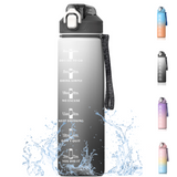 Bugucat Trinkflasche 1000 ML,Wasserflasche Water Bottle Auslaufsichere Sportflasche mit Strohhalm und Zeitmarkierungen Große,Water Jug für Home-Office Fitness Camping Outdoor Fahrrad,BPA Frei