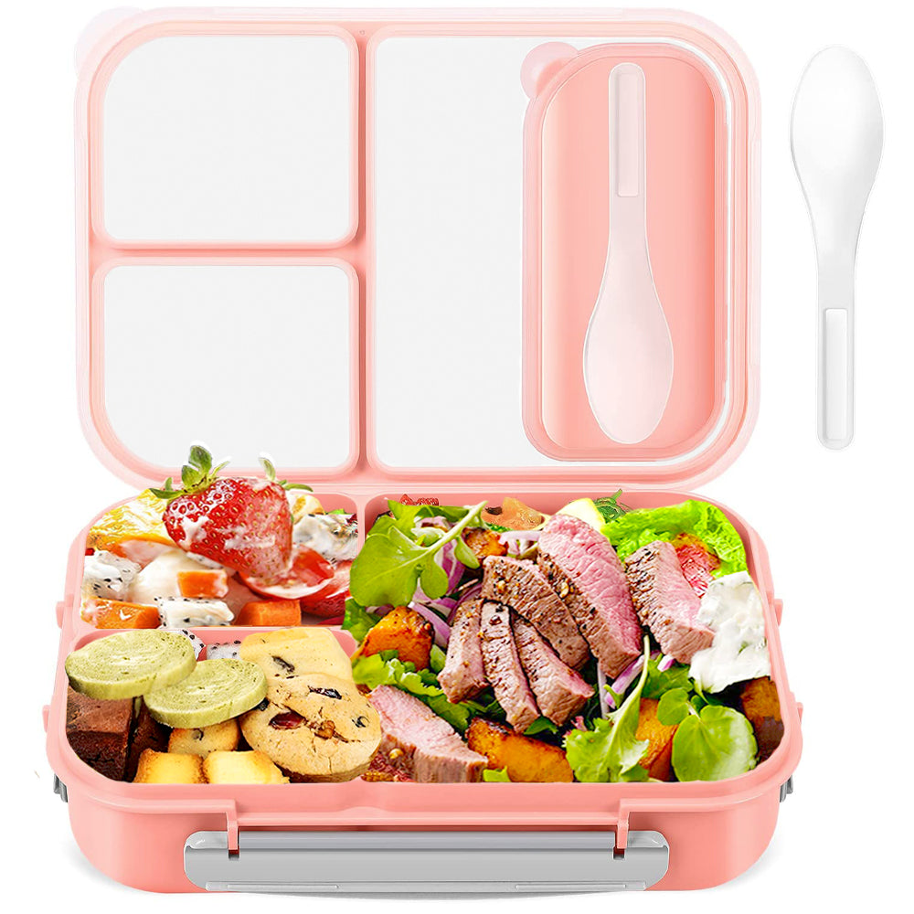 Bugucat Lunchbox 1800ML,Bento Box Brotzeitbox Auslaufsicher Luftdichte Brotdose mit 3 Fächern, Brotbüchse Geeignet für Mikrowellen und Spülmaschinen, Vesperdose Frühstücksbox für Kinder Erwachsene