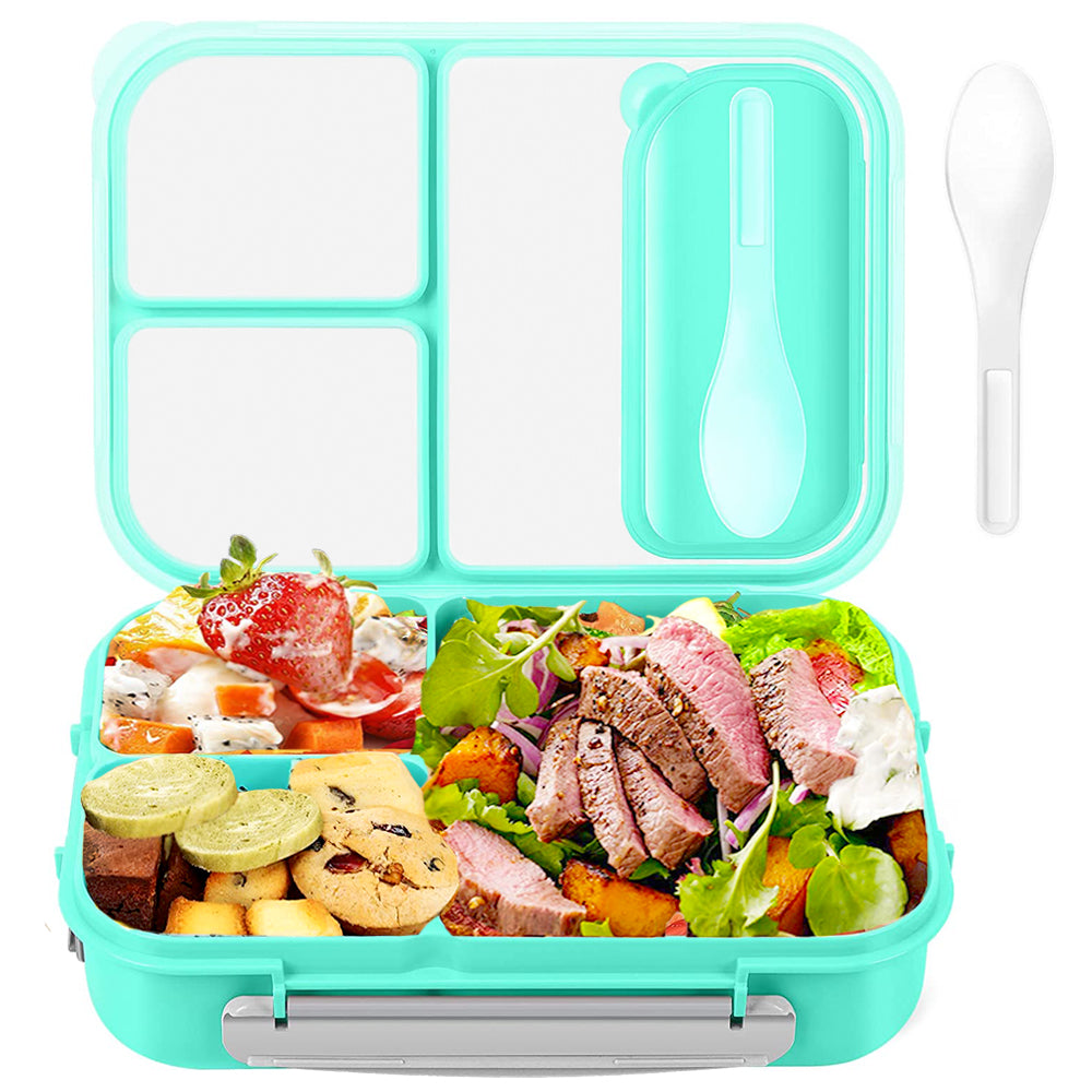 Bugucat Lunchbox 1800ML,Bento Box Brotzeitbox Auslaufsicher Luftdichte Brotdose mit 3 Fächern, Brotbüchse Geeignet für Mikrowellen und Spülmaschinen, Vesperdose Frühstücksbox für Kinder Erwachsene