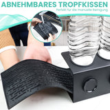 Bugucat Flaschenhalter für SodaStream, Hochwertiger 3er Abtropfhalter aus Edelstahl mit Abnehmbar Abtropfmatte und Flaschenbürste, Abtropfständer für Soda Stream, Crystal, Easy, Fuse Emil Flaschen