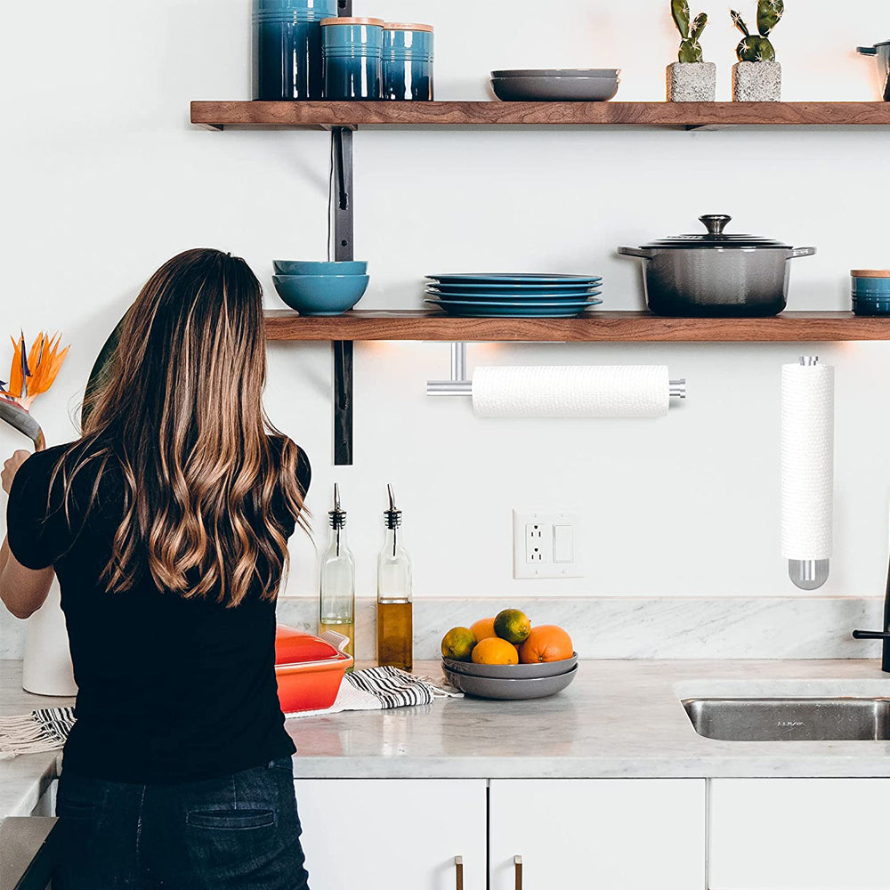 Portarrollos de cocina, estante para papel de cocina, soporte para papel higiénico montado en la pared, soporte para estante de almacenamiento de servilletas