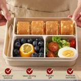 Bugucat Fiambrera 1250ML, Caja Bento a Prueba de Fugas con 3 Compartimentos y Cubiertos Contenedores de Almuerzo para Niños Adultos Contenedor de Almacenamiento de Alimentos con Anillo de Silicona a Prueba de Fugas Apto para Microondas y Lavavajillas