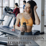 Bugucat Water Bottle 1000ML, Drinks Bottle with Straw and Time Markings, Leak Proof Sport Jug Reusable, BPA Free Tritan Water Storage Container for Gym Outdoor Cycling Fitness Outdoor, 1 Click Open