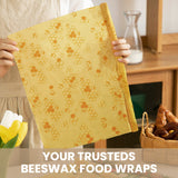 Bugucat Wraps de cire d'abeille, papier ciré biologique réutilisable en coton de cire d'abeille naturelle, film alimentaire zéro déchet pour le stockage des aliments, cire d'abeille DIY 35 x 100 cm