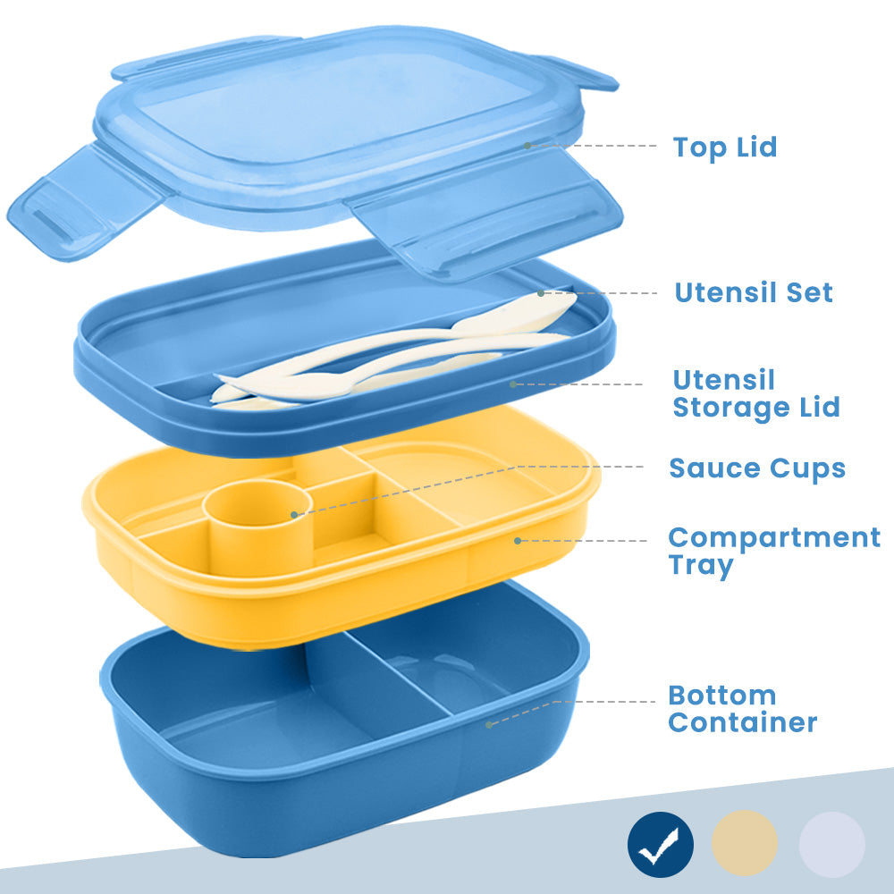 Lunch Box 1400ML Set, Bento Box Leak-Proof Dishwasher Microwave Safe B –  Bugucat Home