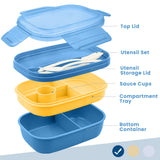 Lunch Box 1900ML, Bento Box Leak-Proof Dishwasher Microwave Safe BPA-Free