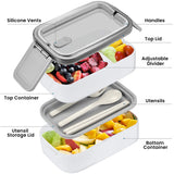 Fiambrera 1400ML, Bento Box A Prueba De Fugas Apto Para Lavavajillas Y Microondas Sin BPA