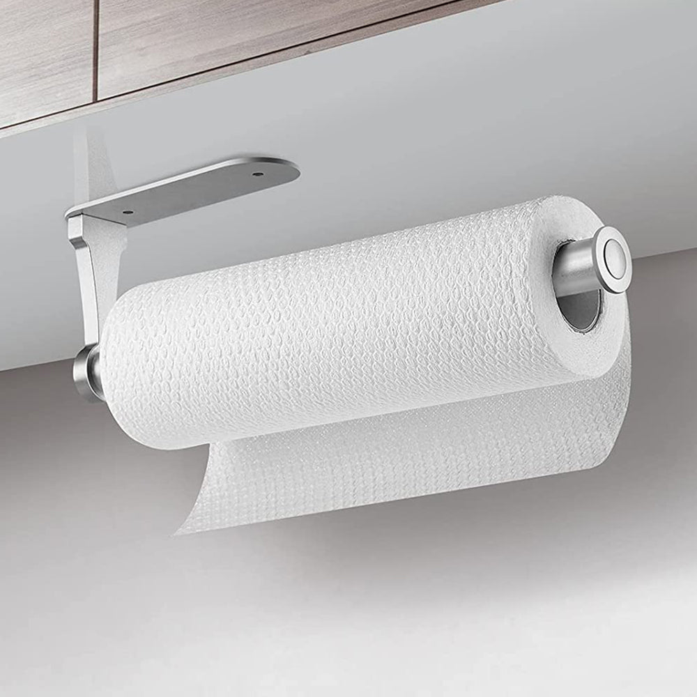 Kitchen Roll Holder Self Adhesive Aluminum Paper Towel Holder Under Cabinet  Kitchen Roll Towel Holder No Drilling,1 Pcs,black