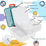 Bugucat Bento Lunch Box 1300ml, Bento Box with 4 Compartments & Cutlery, Food Container, Lunch Box for Kids, Sandwich Box Microwave and Dishwasher Safe, Meal Prep Container BPA Free