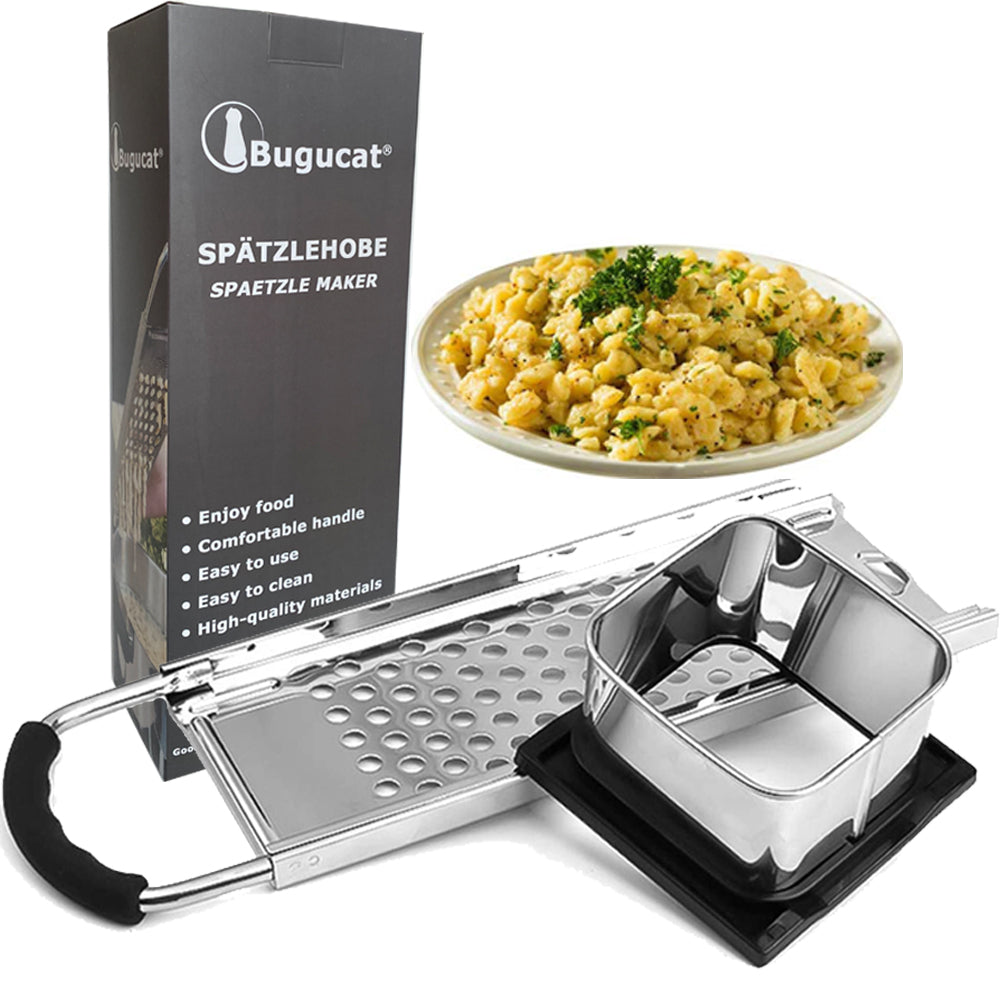 Noodles Slicer,  Stainless Steel Noodles Grater, Noodles Sieve, Noodles Board Scraper, Spaetzle Machine, Dishwasher Safe, Ideal For Noodles And Knobs