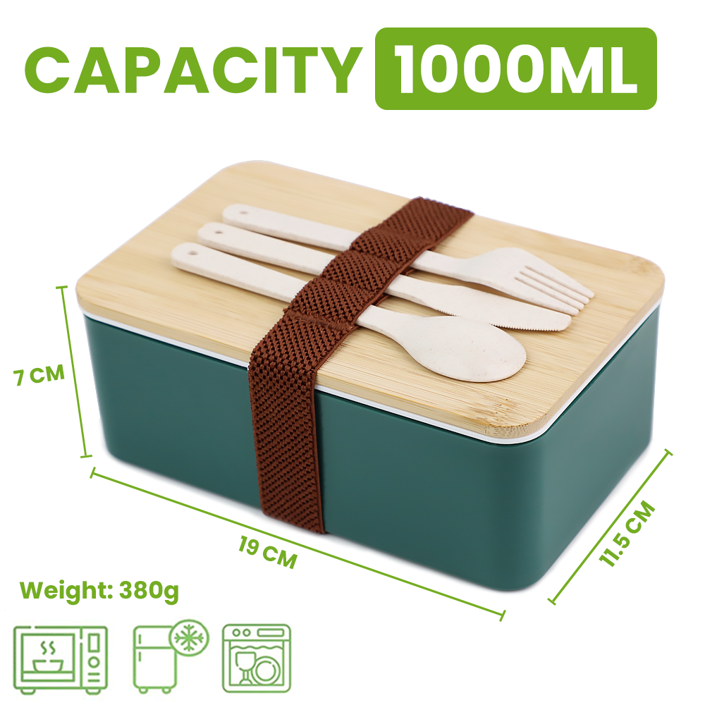 Lunchbox 1000ML, Bento Box Leak-Proof Dishwasher Microwave Safe BPA-Free