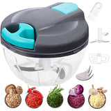 Bugucat Manual Food Chopper 520ML, Food Processors with Cover and Handle,Portable Chopper Shredder,Quick Hand Crusher for Vegetables,Garlic,Parsley, Herb & Onions