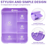 Bugucat Lunch Box 1330ML, Leak-Proof Bento Box with 5 Compartments and Cutlery, Lunch Containers for Kids Adult Food Storage Container with Leak-Proof Silicone Ring Suitable for Microwave Dishwasher
