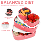 Bugucat Lunch Box for Kids 1260ML, 2 in 1 Leak-Proof Bento Box with 4 Compartments and Cutlery, Food Container Lunch Containers for School Work and Travel, Microwave & Dishwasher, BPA-Free