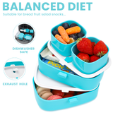 Bugucat Lunch Box for Kids 1260ML, 2 in 1 Leak-Proof Bento Box with 4 Compartments and Cutlery, Food Container Lunch Containers for School Work and Travel, Microwave & Dishwasher, BPA-Free