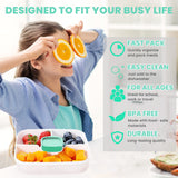 Bugucat Fiambrera 1500 ml, Bento Box Ensaladera con 3 Compartimentos y Salsero, Ensaladera con Recipiente para Aderezo, Fiambrera para Microondas y Lavavajillas, Fiambrera para Niños y Adultos