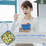 Bugucat Fiambrera 1500 ml, Bento Box Ensaladera con 3 Compartimentos y Salsero, Ensaladera con Recipiente para Aderezo, Fiambrera para Microondas y Lavavajillas, Fiambrera para Niños y Adultos