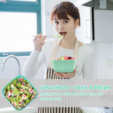 Bugucat Fiambrera 1500 ml, Bento Box Ensaladera con 3 Compartimentos y Salsero, Ensaladera con Recipiente para Aderezo, Fiambrera para Microondas y Lavavajillas, Fiambrera para Niños y Adultos