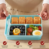 Bugucat Fiambrera 1250ML, Caja Bento a Prueba de Fugas con 3 Compartimentos y Cubiertos Contenedores de Almuerzo para Niños Adultos Contenedor de Almacenamiento de Alimentos con Anillo de Silicona a Prueba de Fugas Apto para Microondas y Lavavajillas