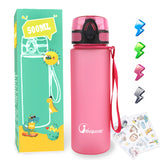 Bugucat Water Bottle Kids, 500ML Sports Water Bottle Drinks Bottle Leak Proof, Sport Jug Reusable, Water Storage Container for kindergarten School Outdoor Cycling, 1 Click Open, BPA Free Tritan