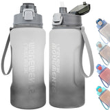 Botella Bugucat 2,2 litros, botella de agua de Tritan, botella deportiva grande a prueba de fugas, botella de agua con pajita y marcadores de tiempo, botella deportiva para fitness, camping, bicicleta al aire libre, sin BPA