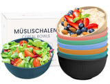 Bugucat Cereal Bowls 8 pcs 760ML, 15CM Soup Bowls Reusable Dessert Bowls,Unbreakable and Lightweight Salad Bowls for Cereal Soup Pasta Snack and Salad Breakfast Bowls Dishwasher and Microwave Safe