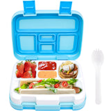 Bugucat Lunchbox 800ML, Bento Box Brotdose mit 5 Fächern und Besteckset, Vesperdose Frühstücksbox für Mikrowellen Spülmaschinen, Brotzeitbox Brotbüchse, BPA-Free