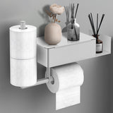 Bugucat Toilettenpapierhalter, selbstklebender Toilettenpapierhalter zur Wandmontage mit spülbarem Tücherspender, Edelstahl-Wandmontage für Toilette, Badezimmer, Küchenzubehör, zwei Installationsmöglichkeiten