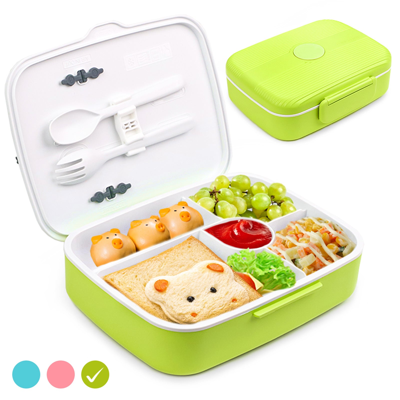 Lunch Box 1400ML Set, Bento Box Leak-Proof Dishwasher Microwave Safe B –  Bugucat Home