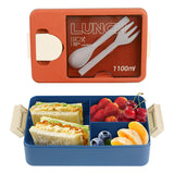 Bugucat Bento Box 1100 ml, Kinder-Lunchbox mit 3 Fächern und Besteckset, Lunchbox für Spülmaschine, Mikrowelle, Lunchbox für Erwachsene, BPA-frei