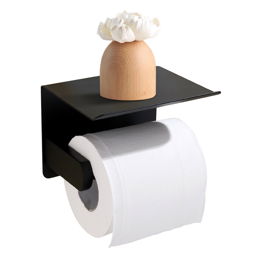 Toilet Roll Holder with Shelf, Self Adhesive Toilet Paper Holder Wall Mounted SUS304 Stainless Steel, Toilet Paper Roll Holder Bathroom Kitchen