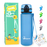 Bugucat Water Bottle Kids, 500ML Sports Water Bottle Drinks Bottle Leak Proof, Sport Jug Reusable, Water Storage Container for kindergarten School Outdoor Cycling, 1 Click Open, BPA Free Tritan