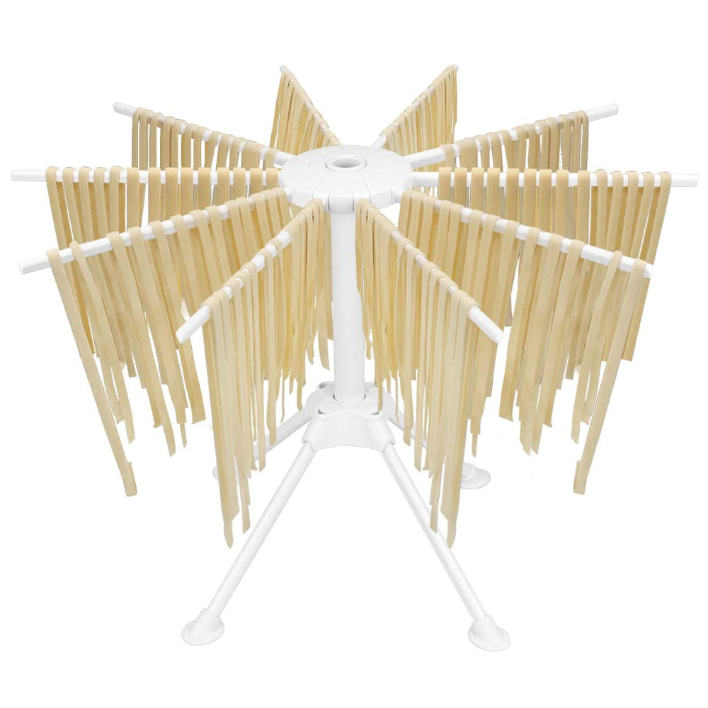 Stendino Per Pasta Fresca Smontabile - In Plastica Alimentare Bianca, Con Base Antiscivolo, Per Asciugare Tagliatelle E Spaghetti