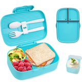 Bugucat Bento Lunch Box 850ml, Bento Box with 3 Compartments & Cutlery, Food Container, Lunch Box for Kids and Aldult, Sandwich Box Apply to Microwave and Dishwasher, Meal Prep Container