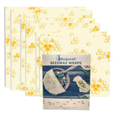 Carta cerata organica 6 pezzi, impacchi di cera d'api, asciugamani di cera d'api riutilizzabili realizzati in cotone Oeko-Tex naturale di cera d'api