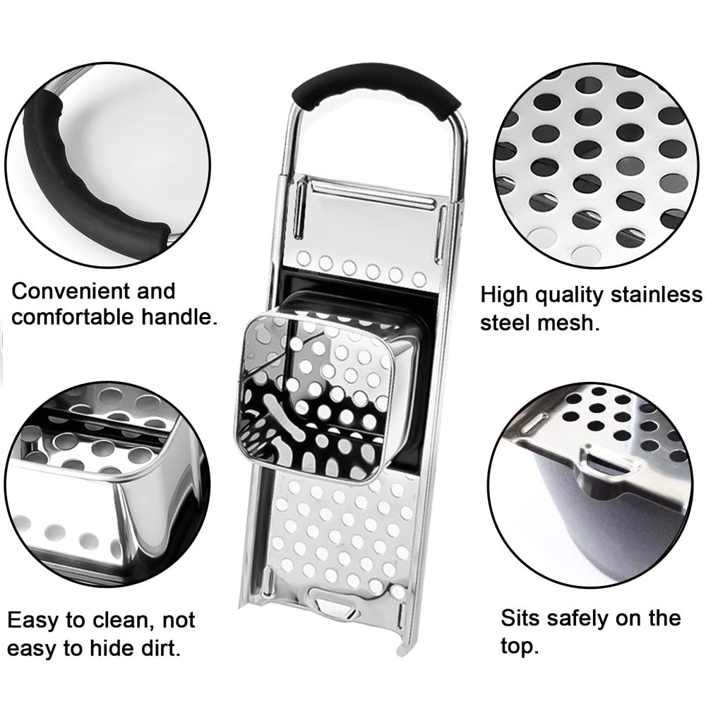 Noodles Slicer,  Stainless Steel Noodles Grater, Noodles Sieve, Noodles Board Scraper, Spaetzle Machine, Dishwasher Safe, Ideal For Noodles And Knobs