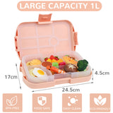 Lunch box enfant Bugucat, lunch box 1000ML avec 6 compartiments, bento box, lunch box, lunch box, robuste et étanche, hermétique, lunch box, convient aux micro-ondes et lave-vaisselle