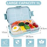 Lunch box enfant Bugucat, lunch box 1000ML avec 6 compartiments, bento box, lunch box, lunch box, robuste et étanche, hermétique, lunch box, convient aux micro-ondes et lave-vaisselle