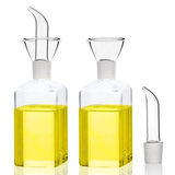 Bugucat Glass Oil Bottle Drizzler, Olive Oil Vinegar Bottle,Lead-Free Glass Oil Bottle,Oil Dispenser Wide Opening for Easy Fill & Cleaning,Oil and Vinegar Bottle for Kitchen,Salad,BBQ