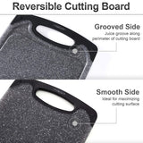 Planche à découper 3 pièces, planche à découper avec rainures à jus, planches à pain en plastique BPA, lavable au lave-vaisselle