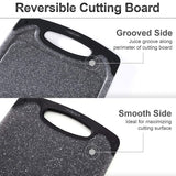 Bugucat Chopping Board 3 Pieces, Chopping Boards with Juice Grooves Plastic BPA- Bread Boards Dishwasher Safe Cutting Board Non-Slip and Antibacterial for Meat Vegetables Fruit