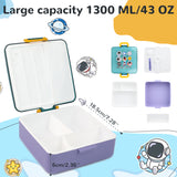 Bugucat Bento Lunch Box 1300ml, Bento Box with 4 Compartments & Cutlery, Food Container, Lunch Box for Kids, Sandwich Box Microwave and Dishwasher Safe, Meal Prep Container BPA Free
