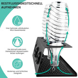 Bugucat Flaschenhalter für SodaStream, Hochwertiger 3er Abtropfhalter aus Edelstahl mit Abnehmbar Abtropfmatte und Flaschenbürste, Abtropfständer für Soda Stream, Crystal, Easy, Fuse Emil Flaschen
