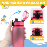 Bugucat Water Bottle Kids, 500ML Sports Water Bottle Drinks Bottle Leak Proof, Sport Jug Reusable, Water Storage Container for kindergarten School Outdoor Cycling, 1 Click Open, BPA Free Tritan